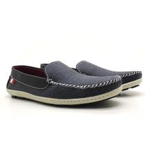 Mocassim Casual Yoyo Store de Tecido Liso com Costura Manual e Sola Detalhada