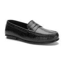 Mocassim Centuria Casual em Couro Preto