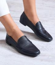 Mocassim Couro Básico - Preto