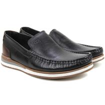 Mocassim Couro Democrata Flow Masculino - Preto