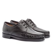 Mocassim Couro Masculino Cadarço Bico Redondo Casual