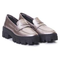 Mocassim Couro Oxford Feminino Tratorado Conforto Moderno