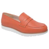 Mocassim Couro Premium Plume Laranja Topazio 6002 - Pdk Shoes