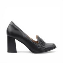 Mocassim Couro Salto Alto