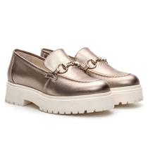 Mocassim Couro Tratorado Feminino Com Bridão Clássico