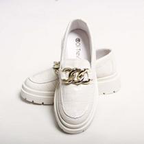 Mocassim Croco Tratorado Off White Mocassim Croco Tratorado Off White