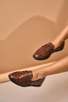 Mocassim Croco Verniz Marrom Mocassim Croco Verniz Marrom