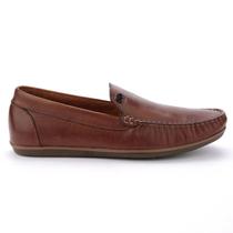 Mocassim Democrata Denim Tag Marrom Tan Bico Redondo