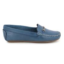 Mocassim Dockside Feminino Couro Cabedal Metal Bico Redondo