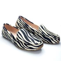 Mocassim Dockside Feminino Couro Estampado Moderno Conforto - Liliah Shoes