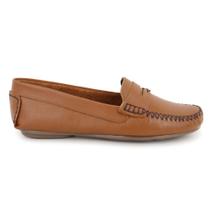 Mocassim Dockside Feminino Couro Liso Bico Redondo Conforto