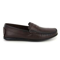 Mocassim Dockside Masculino Couro Liso Bico Redondo Casual