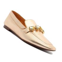 mocassim dourado com pedras em Promoção no Magazine Luiza