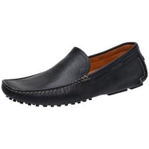 Mocassim Drive Couro Masculino Casual Estilo Conforto