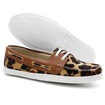 Mocassim Drive Feminino Animal Print Onça Dia a Dia Conforto Mocassim Drive Feminino Animal Print Onça Dia a Dia Conforto