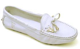 Mocassim Drive Sapatilha Feminina Via Confort Couro Branco