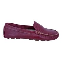 Mocassim Driver Feminino Em Couro Scarpetti 208 Bordo