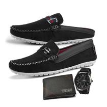 Mocassim e Mule Masculino Original Kit 2 Pares LA FAIRE - Preto
