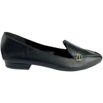 Mocassim em Couro Preto Feminino - ULLY Mocassim em Couro Preto Feminino - ULLY