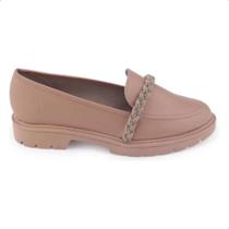 Mocassim Feminino Beira Rio Oxford Tratorado Strass Brilho