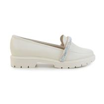 Mocassim Feminino Beira Rio Strass Off White - 4283