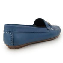 Mocassim Feminino Couro Casual Confortável Solado Reto