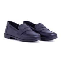 Mocassim Feminino Couro Detalhe Frontal Bico Redondo Casual