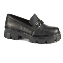 Mocassim Feminino Couro Legitimo Oxford Loafer Tratorado Corrente - 3101 M.