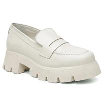 Mocassim Feminino Couro Solado Tratorado Calce Fácil Casual