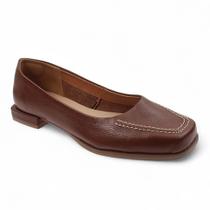 Mocassim Feminino de Couro Macio Manuela Conhaque Cultha -