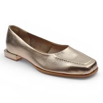 Mocassim Feminino de Couro Macio Manuela Prata Velho Cultha - Mocassim Feminino de Couro Macio Manuela Prata Velho Cultha -
