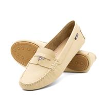 Mocassim Feminino em Couro Bison Marfim - 3626BM