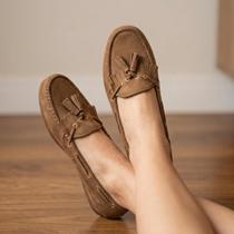 Mocassim Feminino Em Couro Legítimo Franja e Barbicacho Confortável Mocassim Feminino Em Couro Legítimo Franja e Barbicacho Confortável