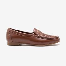 Mocassim Feminino Flora Couro Marrom