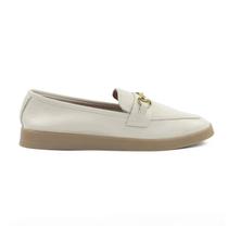 Mocassim Feminino Giulia Domna Couro Bege - 195010 Mocassim Feminino Giulia Domna Couro Bege - 195010