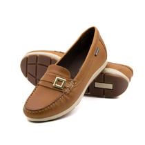 Mocassim Feminino Julia em Couro Senna Tan - 47006ST