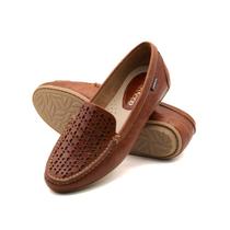 Mocassim Feminino Liv em Couro Crush Rust - 3666CR Mocassim Feminino Liv em Couro Crush Rust - 3666CR