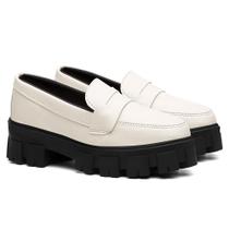 Mocassim Feminino Loafer Tratorado Sapato Lançamento Oxford Liso - BLEVINS