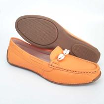 Mocassim feminino modelo MAYA Liliah Shoes Couro Solado emborrachado