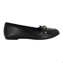 Mocassim Feminino Moleca Flat Preto