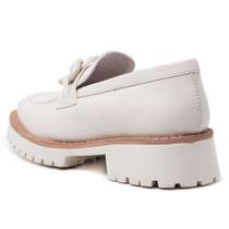 Mocassim Feminino Off White Sapato Plataforma Oxford Clássico