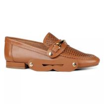 Mocassim Feminino Orcade Couro Marrom Toast - 074113