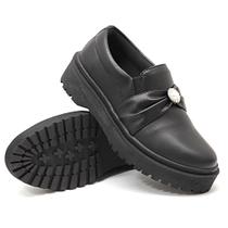 Mocassim Feminino Oxford Flatform Detalhado