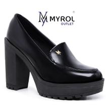 Mocassim Feminino Oxford Salto Alto Com Metal Myrol Oulet Mocassim Feminino Oxford Salto Alto Com Metal Myrol Oulet