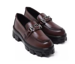 Mocassim Feminino Oxford Tratorado Corrente Oferta