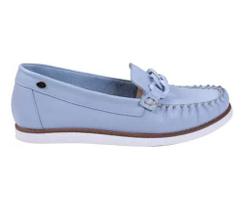 Mocassim Feminino Parô 365 Days Fly Mediterraneo Azul Couro