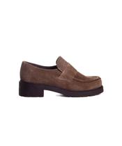 Mocassim Feminino Pixolé Salto Médio Couro Cafe Mocassim Feminino Pixolé Salto Médio Couro Cafe