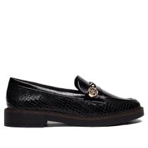Mocassim Feminino Ramarim Croco Verniz Preto