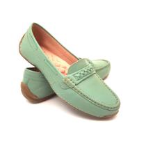 Mocassim Feminino Rosie Menta Em Couro Legitimo Liliah Shoes