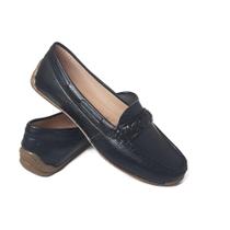 Mocassim Feminino Rosie Preto Em Couro Legitimo Liliah Shoes